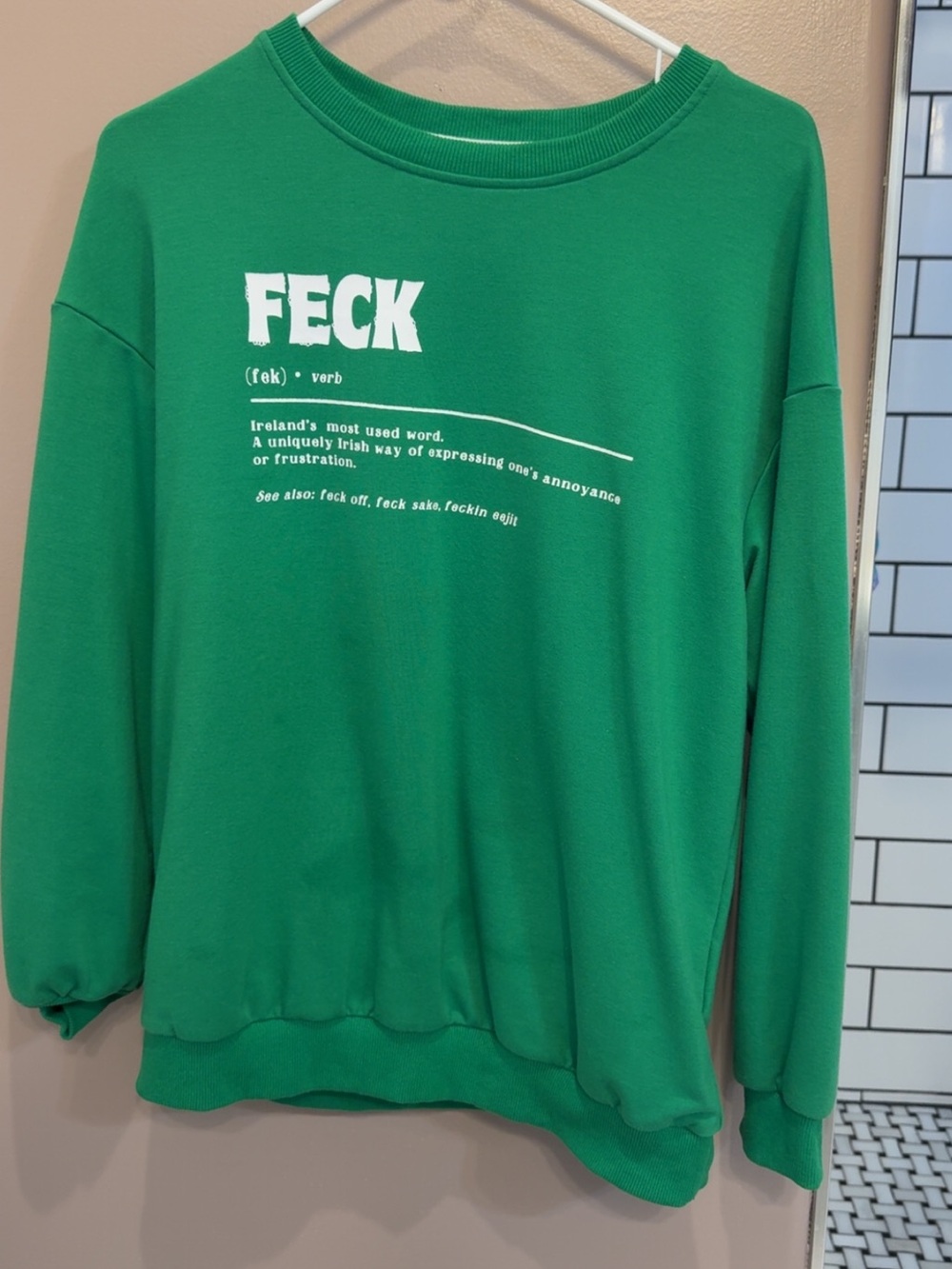 St. Patricks Day Green "FECK" Graphic Sweatshirt